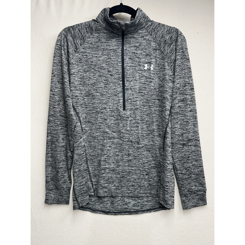 Under Armour 1/4 Zip Pullover Women Medium Gray Heathered Athletic Activewear